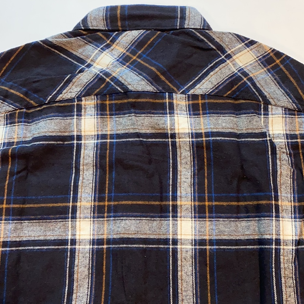 Rock & Republic Small Plaid Flannel Shirt Roll Cuff New D5 - Picture 3 of 10
